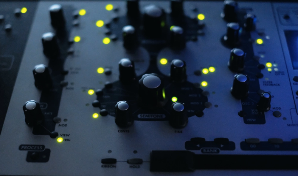 Analog Synthesizer Close-up